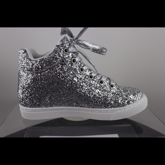 Chunky Glitter Silver Sneakers - Picture 2 of 4